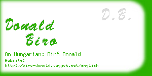 donald biro business card